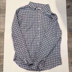 Savannah Men's Blue and White Plaid Shirt